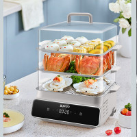 苏泊尔 ZN26FC32 电蒸锅 15.7L大容量家用多功能电蒸笼 三层分体式可拆洗智能预约定时蒸锅