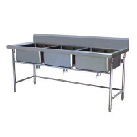 德玛仕(DEMASHI)不锈钢三星水池700加厚 1800*700*950mm