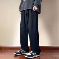 长裤男黑色裤子男款春秋款工装裤直筒宽松阔腿裤新款学生休闲