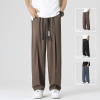 休闲裤子男灰色卫裤新款男装男宽松潮牌束脚裤春秋季男生刺绣