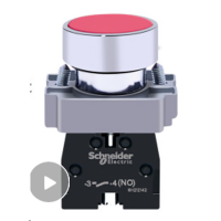 平头按钮; XB2BA41C ;结构形式:自复位式;孔径(mm):22;按钮颜色:红色;一个