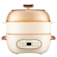荣事达RS-ZG30A电蒸锅家用电蒸笼 蒸包子锅 定时蒸蛋器18L大容量蒸煮锅[配双炖盅]白色
