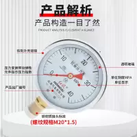抗震压力表 YN100耐震压力表径向充油抗震水压油压液压气压表 0-1.0 MPA 一块
