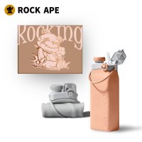 洛克猩球(Rock Ape) 洛克猩球&甜酷熊系列礼盒便携运动水壶可折叠硅胶水杯旅行户外 套装