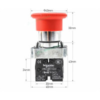 按钮; ZB2BS54C+ZB2BZ105C ;结构形式:按钮式;一件