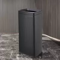 GNF不锈钢垃圾桶30升酒店洗手间无盖走廊电梯口商用大号直投 SF30-F07哑黑