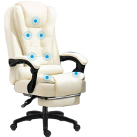 白寅 BY-QDAMY-004 米白色 搁脚 七点按摩 办公椅(单位:把)