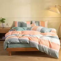 无印良品(MUJI)水洗色织全棉四件套--七彩条纹MUJI-TJ23-83
