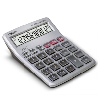 得力1512显示语音计算器财务计算器(银)