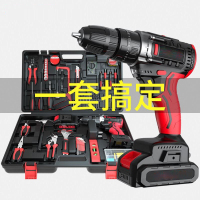 巨正升 21V冲击电钻工具箱全能套装 家用多功能手枪钻螺丝刀冲击钻五金维修组合套装