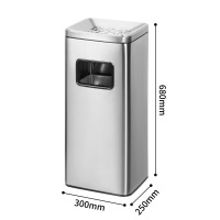 商用大号不锈钢分类垃圾桶带烟灰缸 新款不锈钢30升