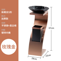 酒店大堂立式不锈钢大厅用电梯口走廊灭烟桶 S型 玫瑰金-加厚