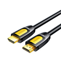 山河(SHAN HE) HDMI高清线连接电视机顶盒视频数据线 HD101-黄黑头-圆线-10米