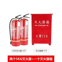 商铺用干粉手提式车载消防器材灭火器箱套装 5kg灭火器*2个+箱子
