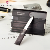 维氏(VICTORINOX)瑞士军刀经典瑞士卡82mm多功能刀卡片刀便携户外刀瑞士军士刀 透明黑 0.7133.T3