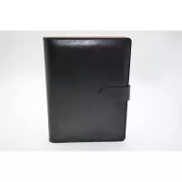 BINGTUO商务办公笔记本会议记录本变色PU黑色6孔笔记本