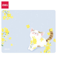 得力 (deli)83001 鼠标垫觅光印花 橡胶防滑250*200mm 黑色(张)