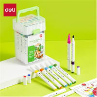 得力(deli)36色速干马克笔涂色套装水彩笔记号笔HM102-36 36支/筒 3筒起售