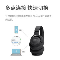 JBL TUNE 720BT 头戴式 无线耳机 纯正低频音效 蓝牙5.3 免提通话 音乐游戏网课超长续航 深空黑