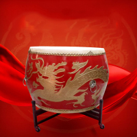壹品千优美 牛皮鼓红龙鼓战鼓 牛皮鼓 堂鼓 扁鼓大鼓开业鼓手婚庆节日大鼓 14寸