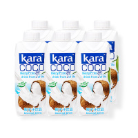 KARA Coco佳乐椰子汁330ML *6瓶 新鲜椰肉榨汁+原生椰子水 富含人体所需电解质 不含动物蛋白