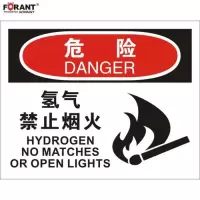 氢气 禁止烟火火灾消防标识牌