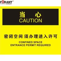 密闭空间需办理进入许可当心标识牌