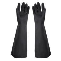 誉丰 黑色耐酸碱乳胶手套 36cm