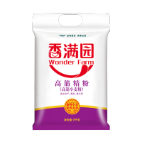 香满园 高筋精粉5KG 高筋面粉 烘焙小麦粉 面包粉10斤装面粉