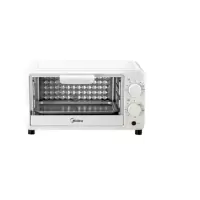 美的(Midea) PT10X1多功能家用 60-230℃调温 迷你小烤箱 电烤箱蛋糕烘焙 白色