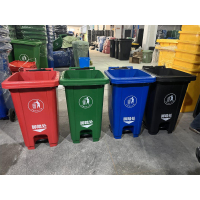伊晖晟-L 大号商用垃圾桶240L 带挂车 脚踏款 单个 (绿色,蓝色,红色 ,黑色,颜色可选备注)