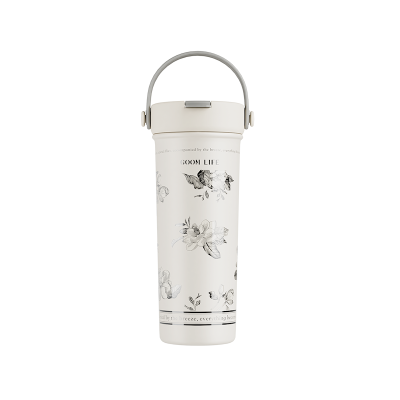 GOOM 艺术手绘系列保温杯 GM-23AW-B7 栀白-600ML