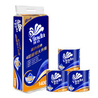 维达(vinda)V4069卷纸 蓝色经典加厚 4层 卫生卷筒纸 140克×10卷