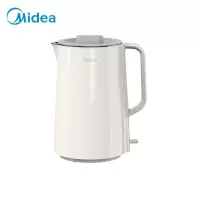 美的(Midea)电水壶1.5L大容量SH15NSWG01 304食品级不锈钢