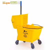 晶华(JH)舒蔻 酒店用大号手动下压式单桶榨水车拖把桶保洁清洁车拧水桶挤水桶拖地桶墩布 B套餐