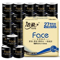 洁柔黑Face有芯卷纸4层*140g*27卷BJ168-27E(箱)