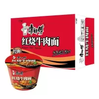 康师傅 方便面 红烧牛肉面 12桶 经典桶