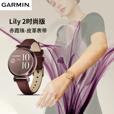Garmin佳明Lily 2女性智能手表Lily 2 时尚版-皮革表带 赤霞珠