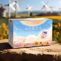 彩虹 货号:T614电热暖手宝 热水袋红粉