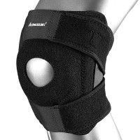 川崎KAWASAKI 羽毛球篮球跑步运动护具 KF-3402 护膝单只装 黑色