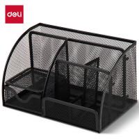 得力(deli)创意金属网纹办公笔简办公用品 黑色9200