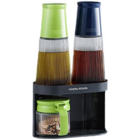 摩飞电器 玻璃调料瓶灌家用调味料灌瓶厨房盐油胡椒调味罐MR1107 调料瓶罐套装蓝绿