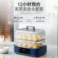 摩飞 电蒸锅 家用大容量蒸炖锅速蒸锅 多功能预约定时电炖锅隔水炖煮锅 MR1168极速蒸锅蓝色