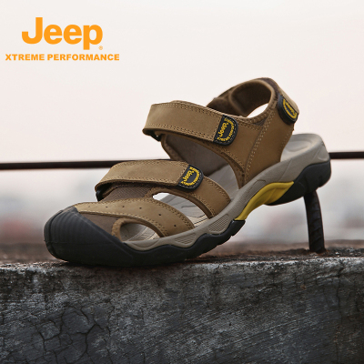 Jeep吉普户外运动包头男士沙滩鞋夏季外穿防滑防撞凉鞋轻便软底鞋