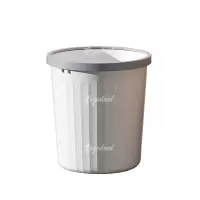 洛诗莲 (RoyceLand) 塑料压圈垃圾篓客厅大容量无盖大口径垃圾桶 白色小号8L