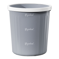洛诗莲 (RoyceLand) 塑料压圈垃圾篓客厅大容量无盖大口径垃圾桶 灰色小号8L