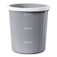 洛诗莲 (RoyceLand) 塑料压圈垃圾篓客厅大容量无盖大口径垃圾桶 灰色大号12L