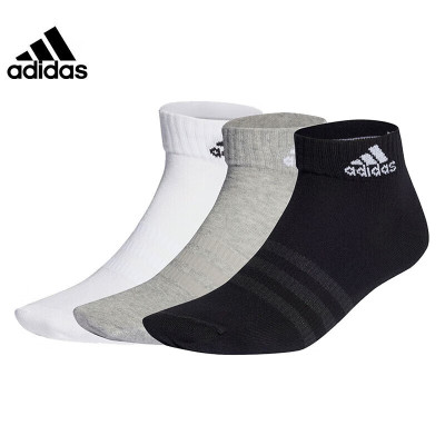 阿迪达斯 (adidas)男女袜运动袜训练袜休闲袜袜子三双装IC1283
