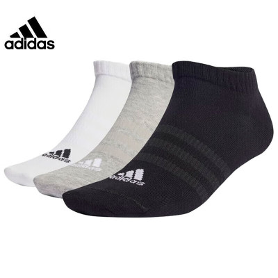 阿迪达斯 (adidas)袜子男袜女袜冬季时尚黑白灰三双装休闲袜健身透气运动袜 IC1337