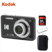柯达FZ55数码相机1635万2.7屏 5光变28mm广角1080P高清 黑色套装(相机+32G卡+读卡器+包)